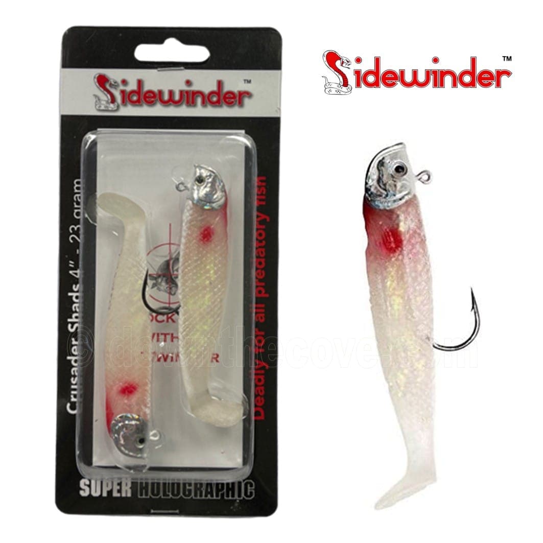 Sidewinder Crusader Shad Bloodhead Pearl 23g 4 inch - Pack of 2