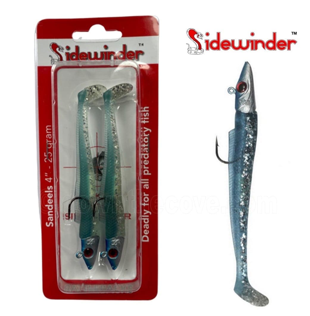 Sidewinder Rattlebacks Blue Glitter Sandeel 4 inch 25g - Pack of 2