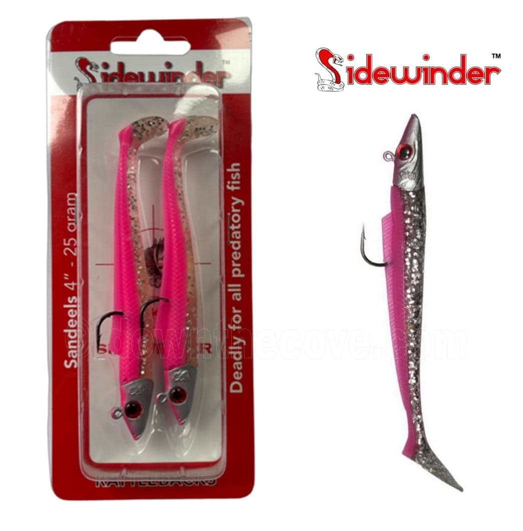Sidewinder Rattlebacks Pink Punk Sandeel 4 inch 25g - Pack of 2
