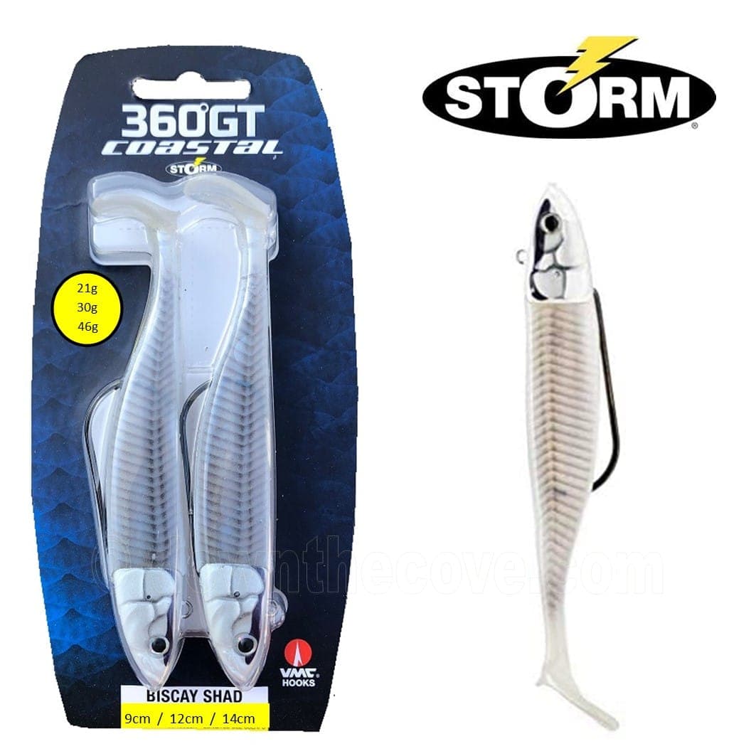 Storm 360GT Biscay Shad Pearl White Sandeel - 2 Lures image 1