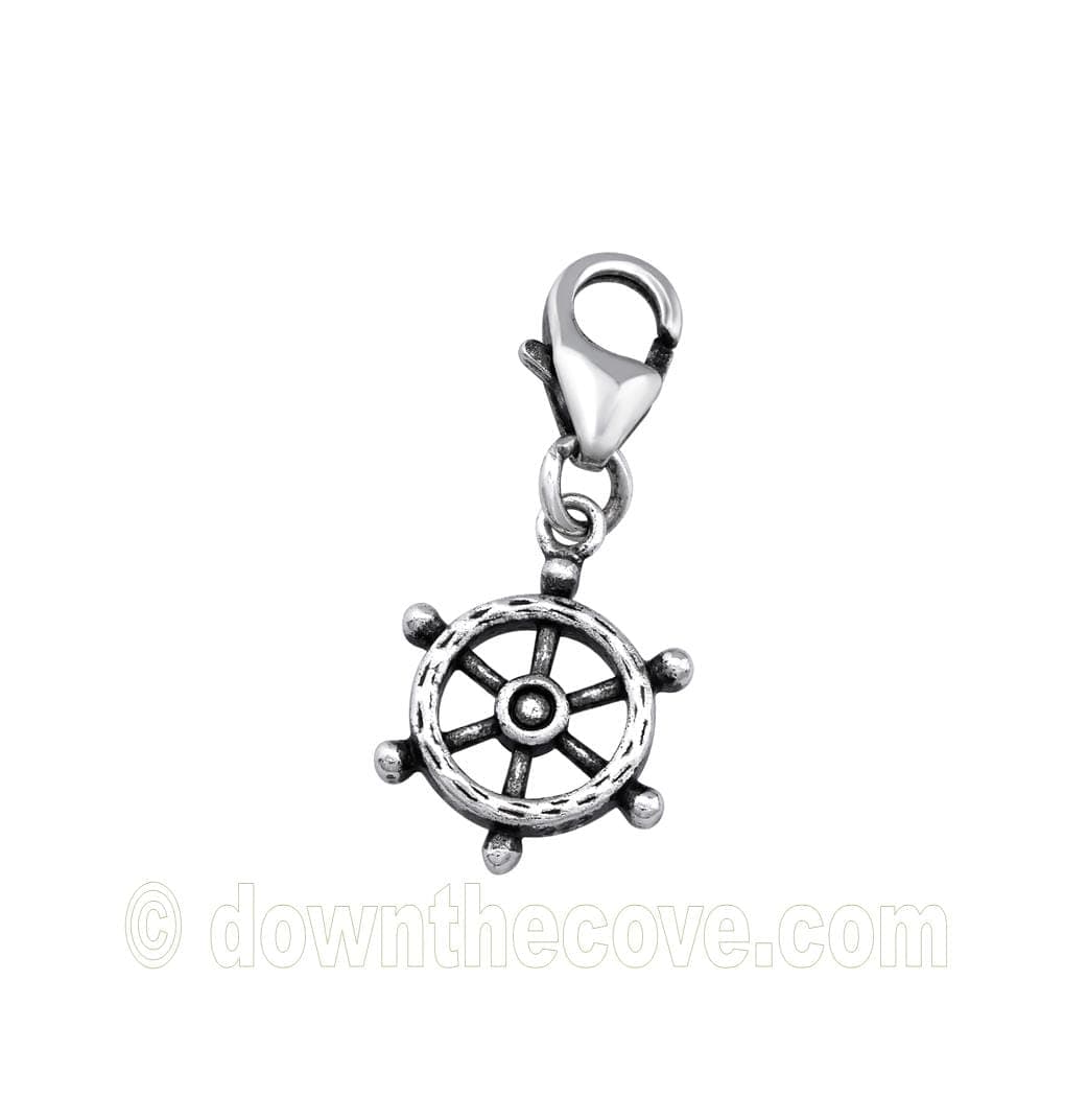 Silver Ships Wheel Charm image 1