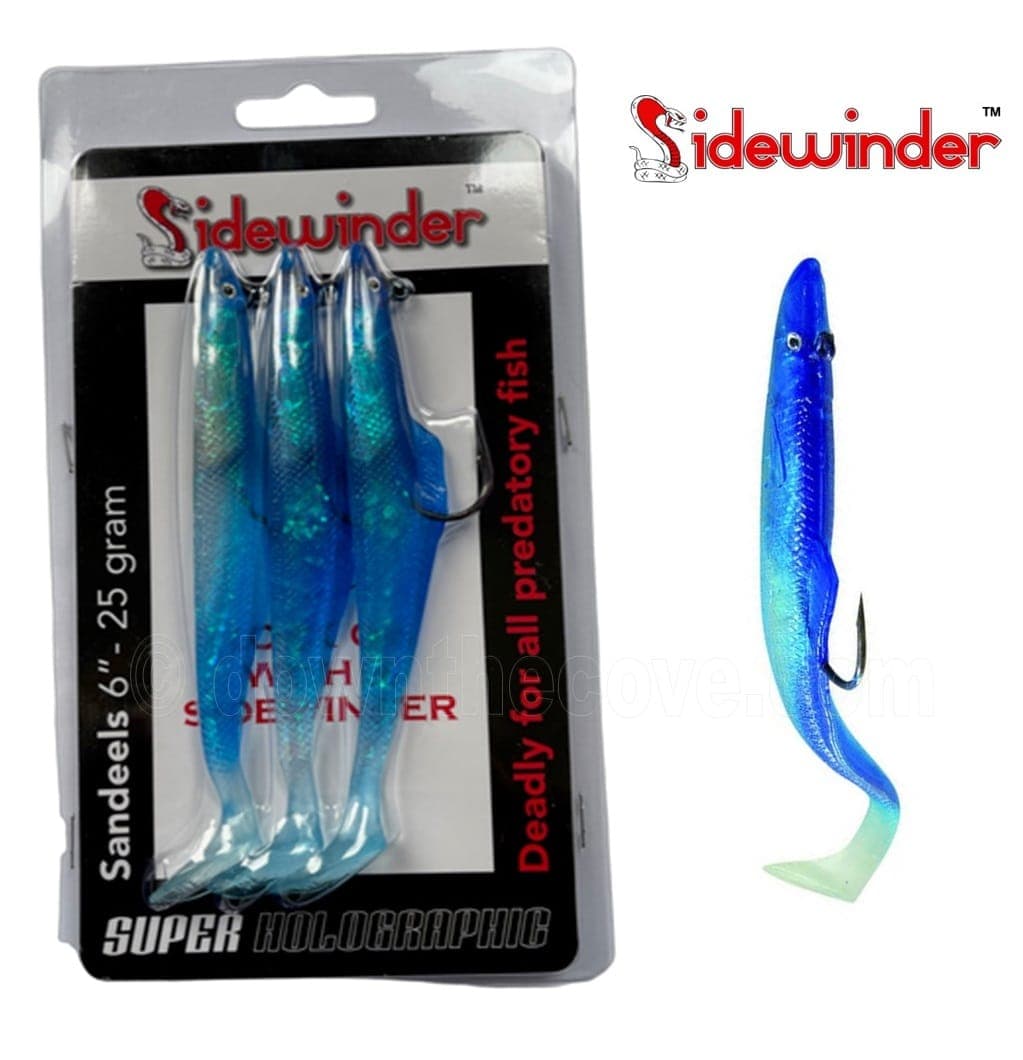 Sidewinder Super Holographic Blue Sandeel 6 inch 25g - Pack of 3 image 1