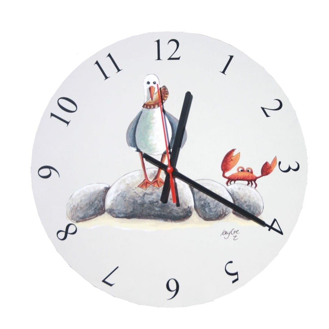 Large Pasty Thief Clock 30cm Cornwall Seagull Clock image 1