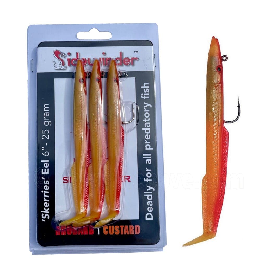 Sidewinder Skerries Rhubarb Custard Sandeel 6 inch 25g - Pack of 3