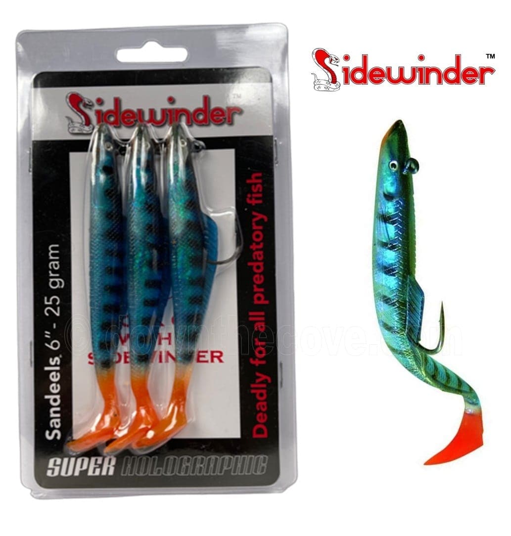 Sidewinder Super Holographic Mackerel Fire Sandeel 6 inch 25g - Pack of 3
