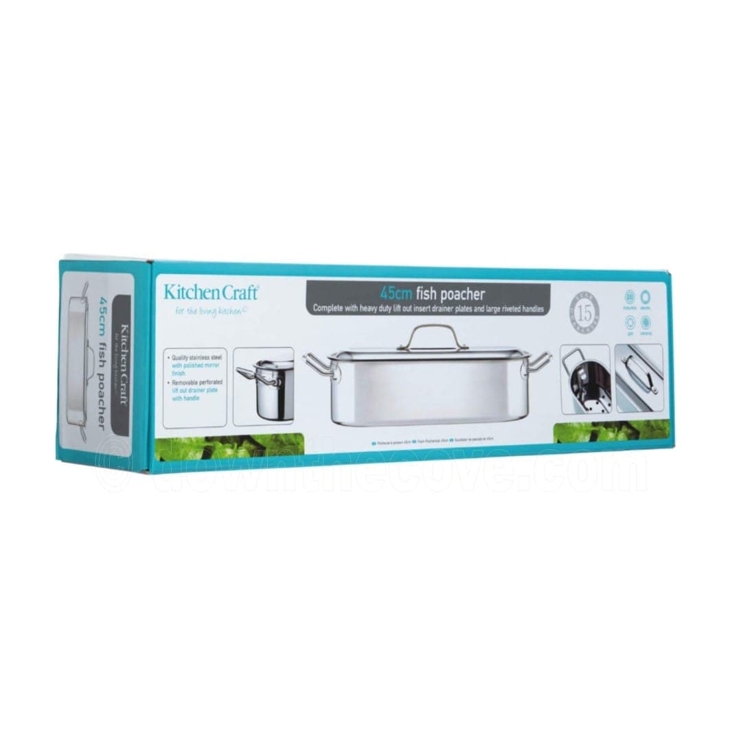 KitchenCraft Clearview Stainless Steel Fish Poacher, 18 Inch