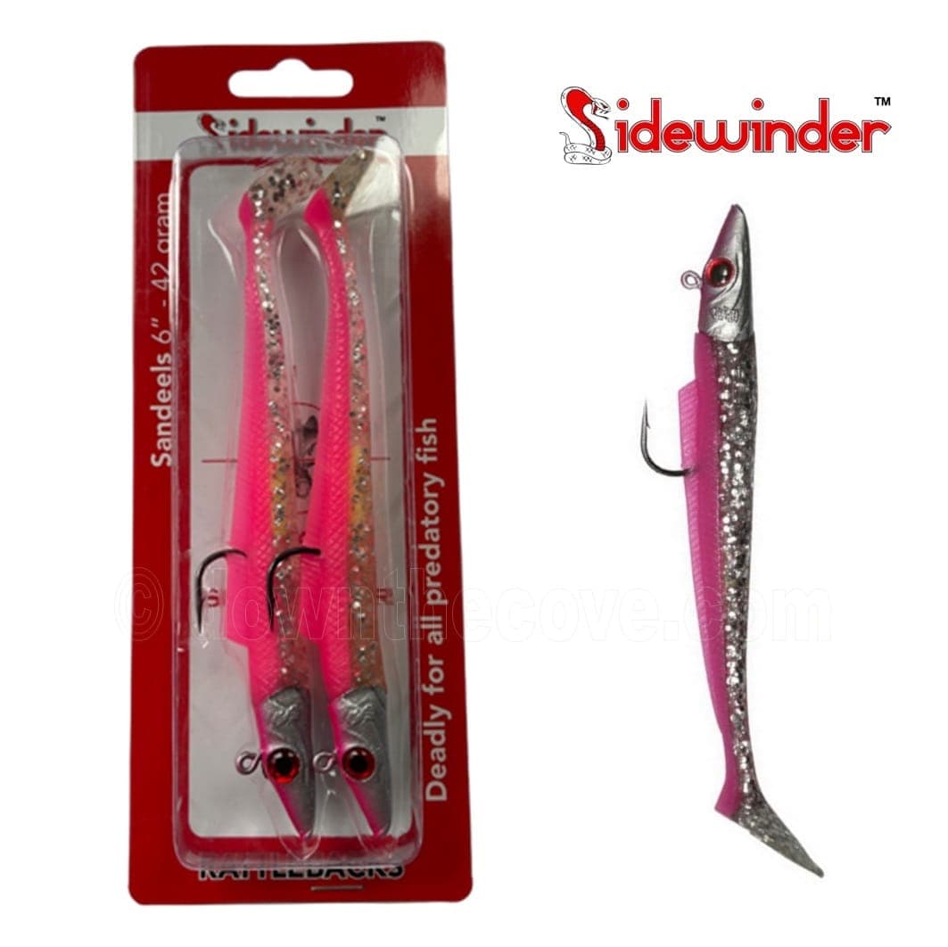 Sidewinder Rattlebacks Pink Punk Sandeel 6 inch 42g - Pack of 2