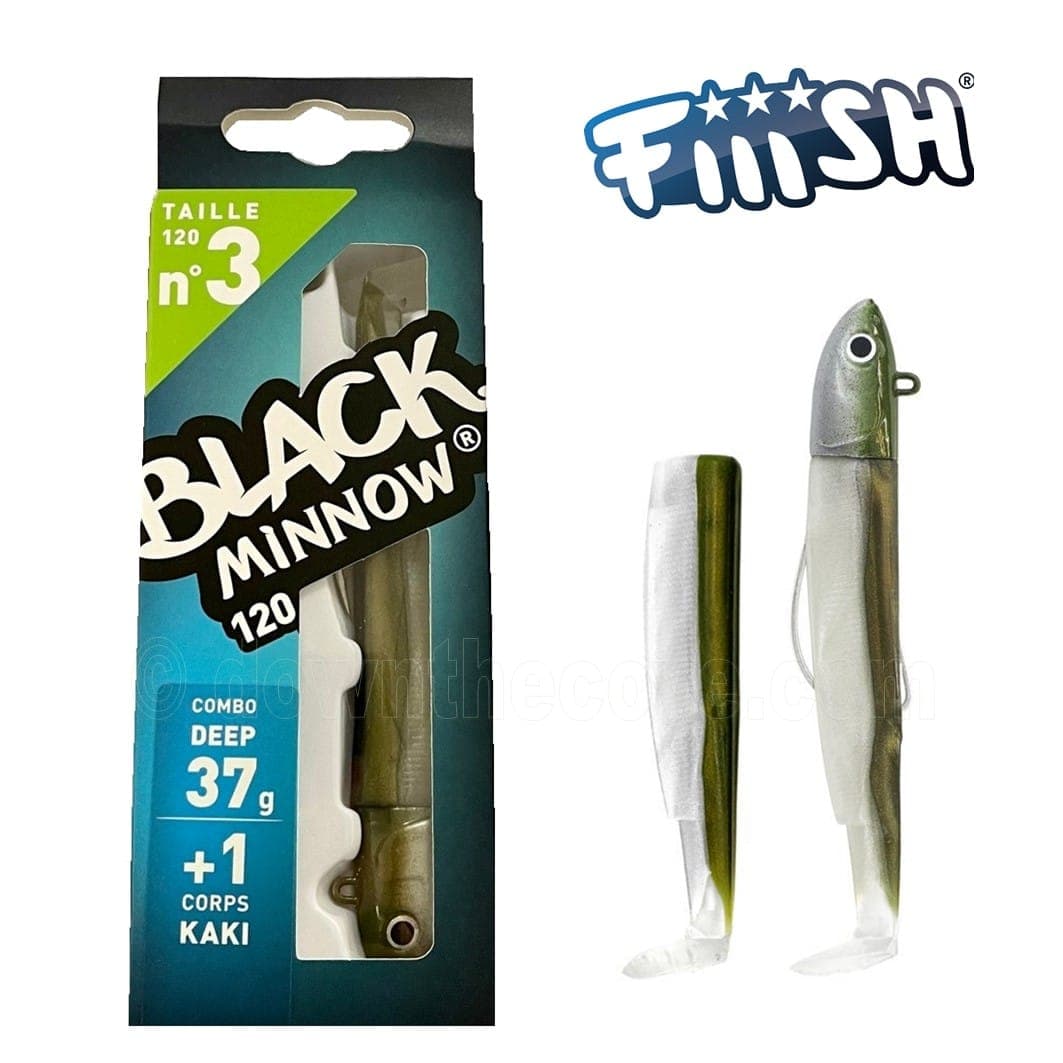 Fiiish Black Minnow 120 Deep 37g Khaki Lure Combo image 1