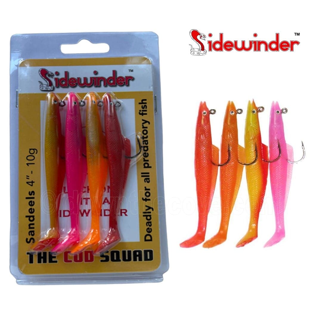 Sidewinder Cod Squad Super Solid Sandeels 4 inch 10g - Selection Pack