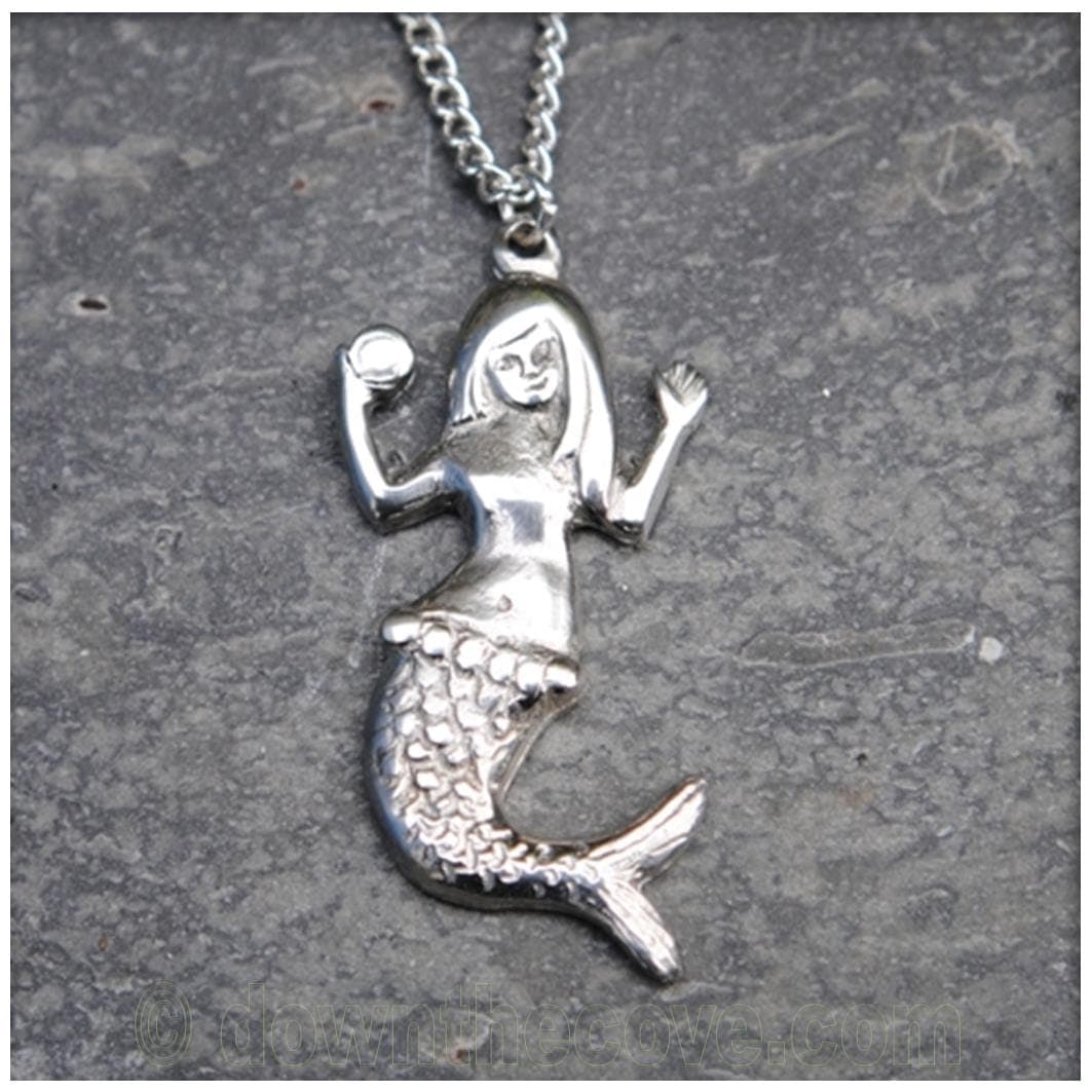 Cornish Mermaid Pendant Pewter On 18 Inch Chain