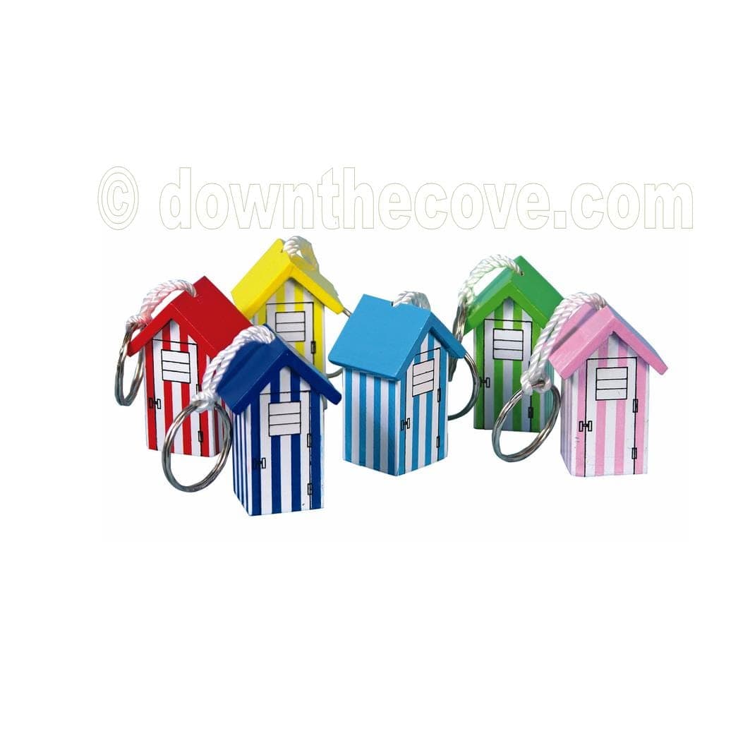 Wooden Beach Hut Keyring