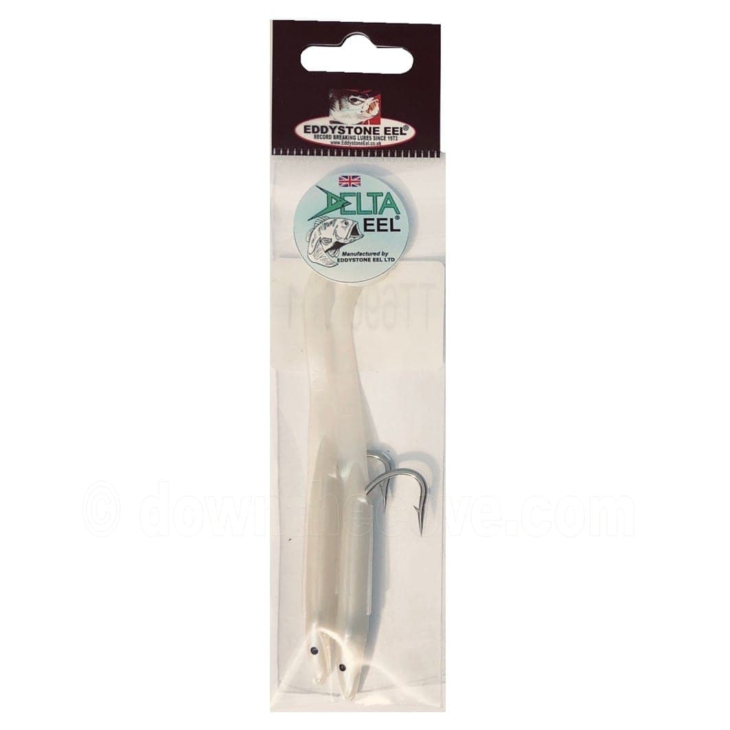 Eddystone Delta Eels 95mm White Pearl - 2 Soft Lures image 1