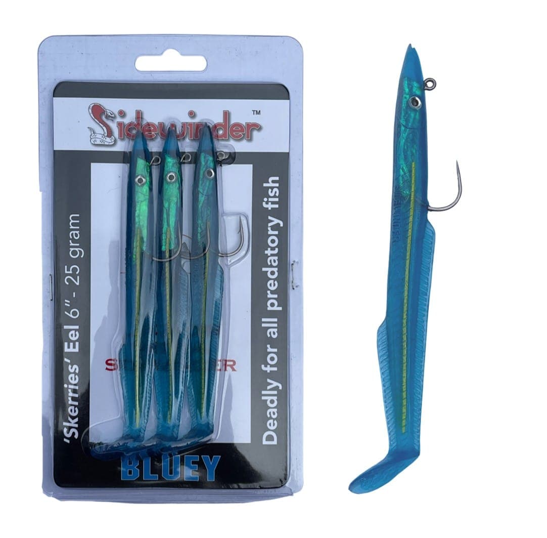 Sidewinder Skerries Bluey Sandeel 6 inch 25g - Pack of 3
